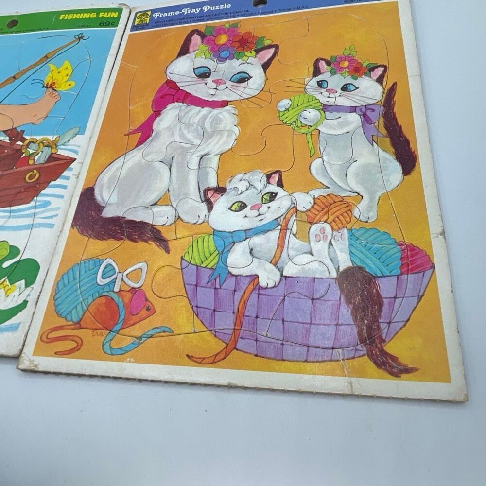 Lot of 2 Frame tray puzzles 1973 printed in USA.
